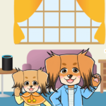 アマゾンエコーを使うお父さんと娘